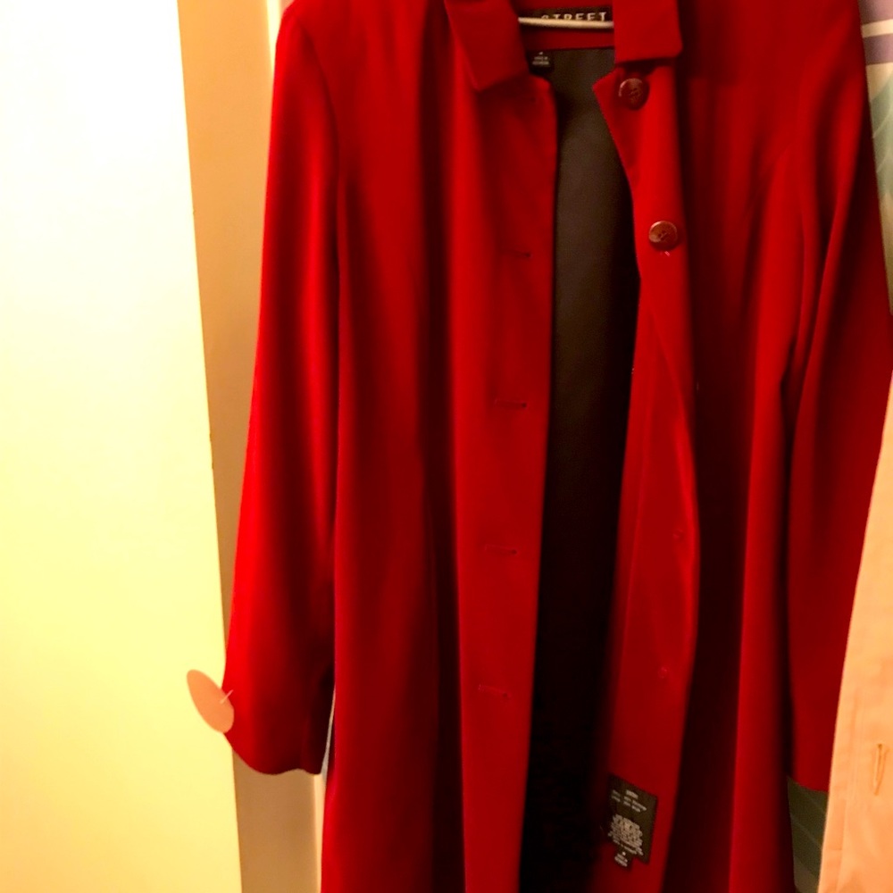 Burgundy fall coat 3’7 ft long